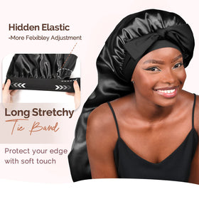 YANIBEST detail of wide tie band showing adjustable hold and scalp-friendly comfort