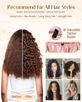 YANIBEST woman wearing bonnet while sleeping keeping curls intact and frizz-free