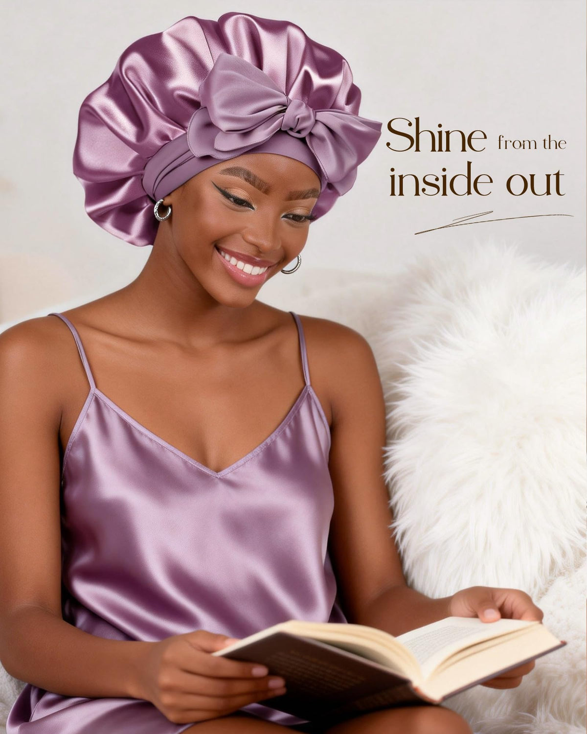YANIBEST bonnet worn while sleeping preserving curls and preventing frizz