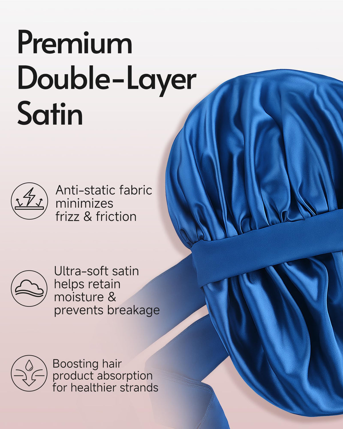 Yanideer close-up satin texture highlighting silky surface and gentle protection