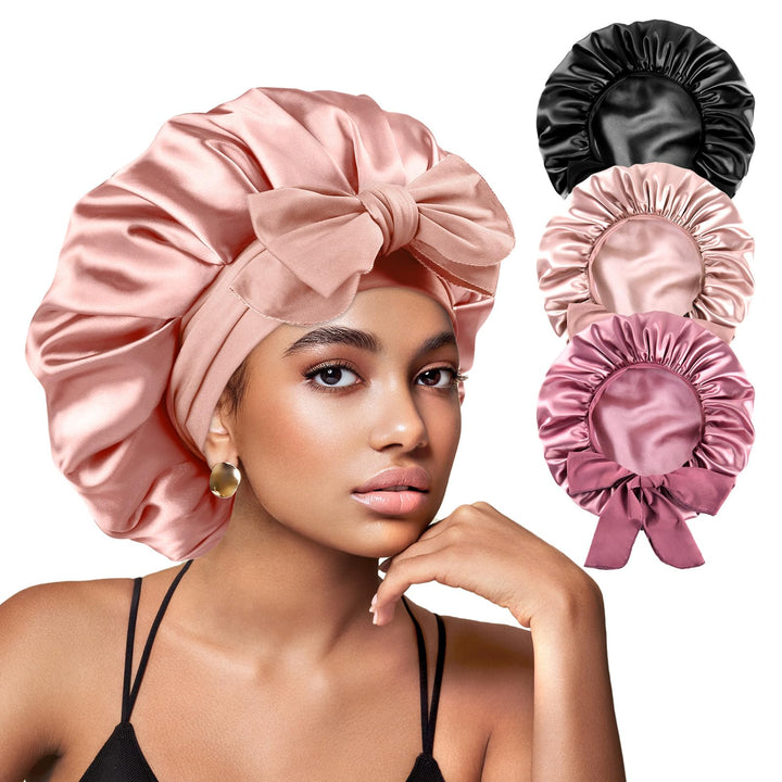 Yanideer front view blush pink bonnets showing style and coverage benefit