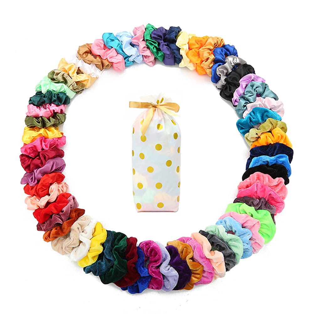 Yanwenx front packaging showing 60-piece scrunchie set and bag for convenience