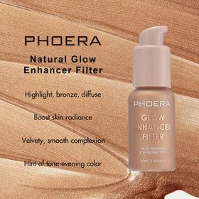 Yaper PHOERA before and after on model illustrating blurring effect and radiant finish