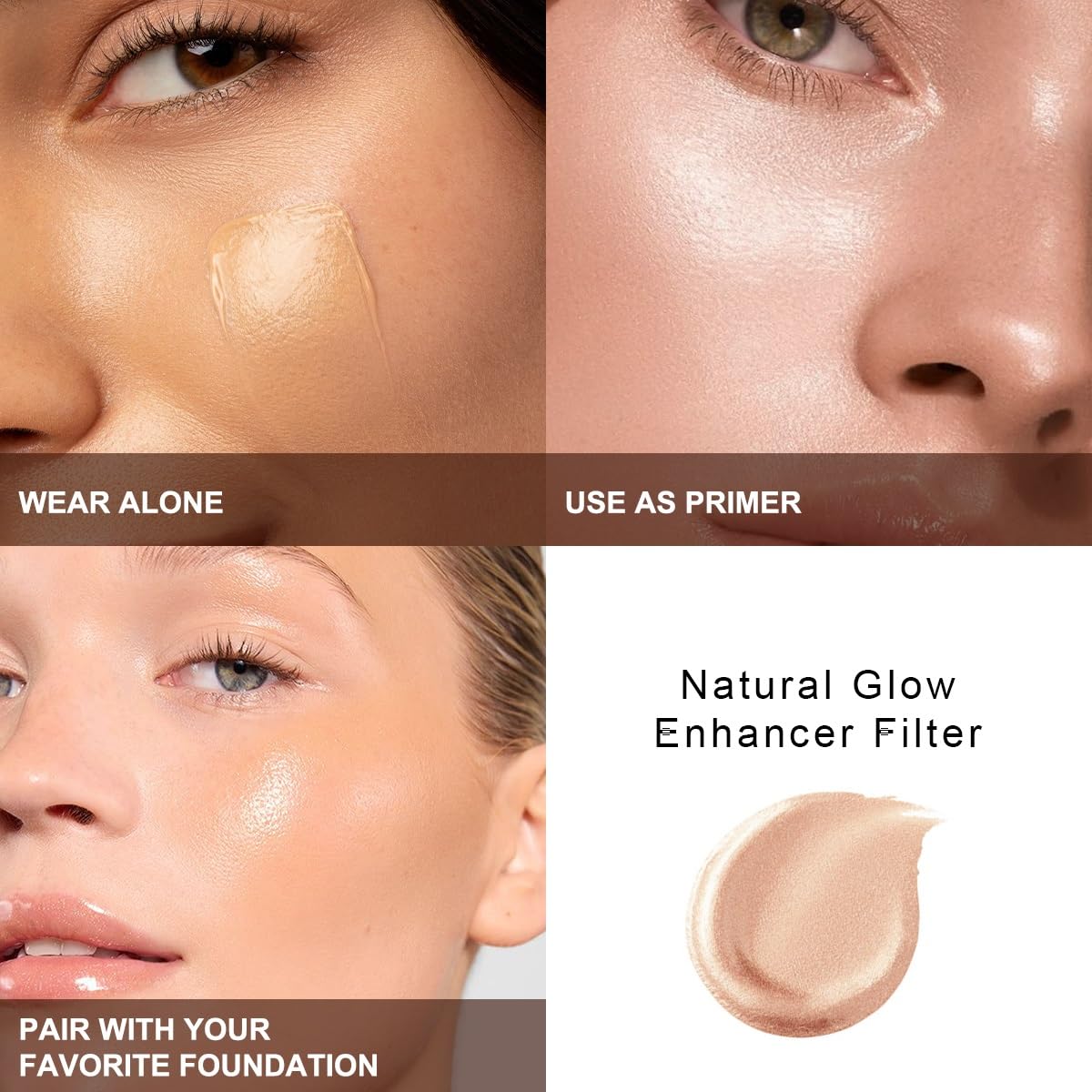 Yaper PHOERA texture close-up highlights silky glow and easy blendability for smooth skin