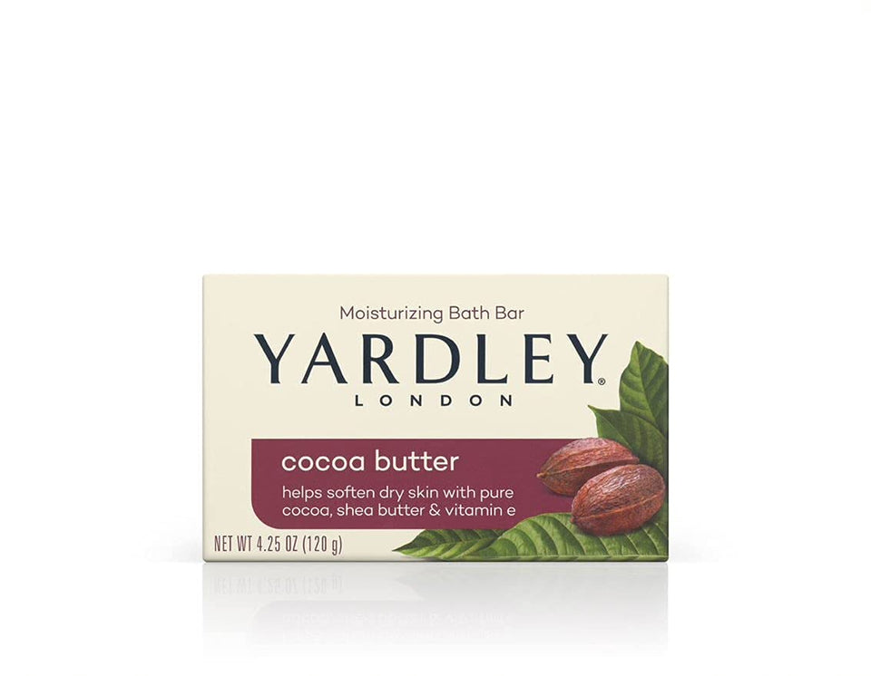 Yardley front packaging showing cocoa butter soap and brand trust