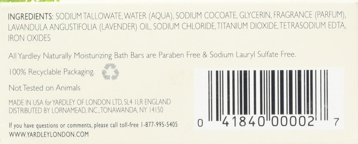 Yardley English Lavender pack of eight displayed for value and convenient household supply