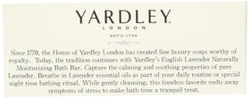 Yardley English Lavender bar in hand demonstrating rich lather and gentle cleansing benefit