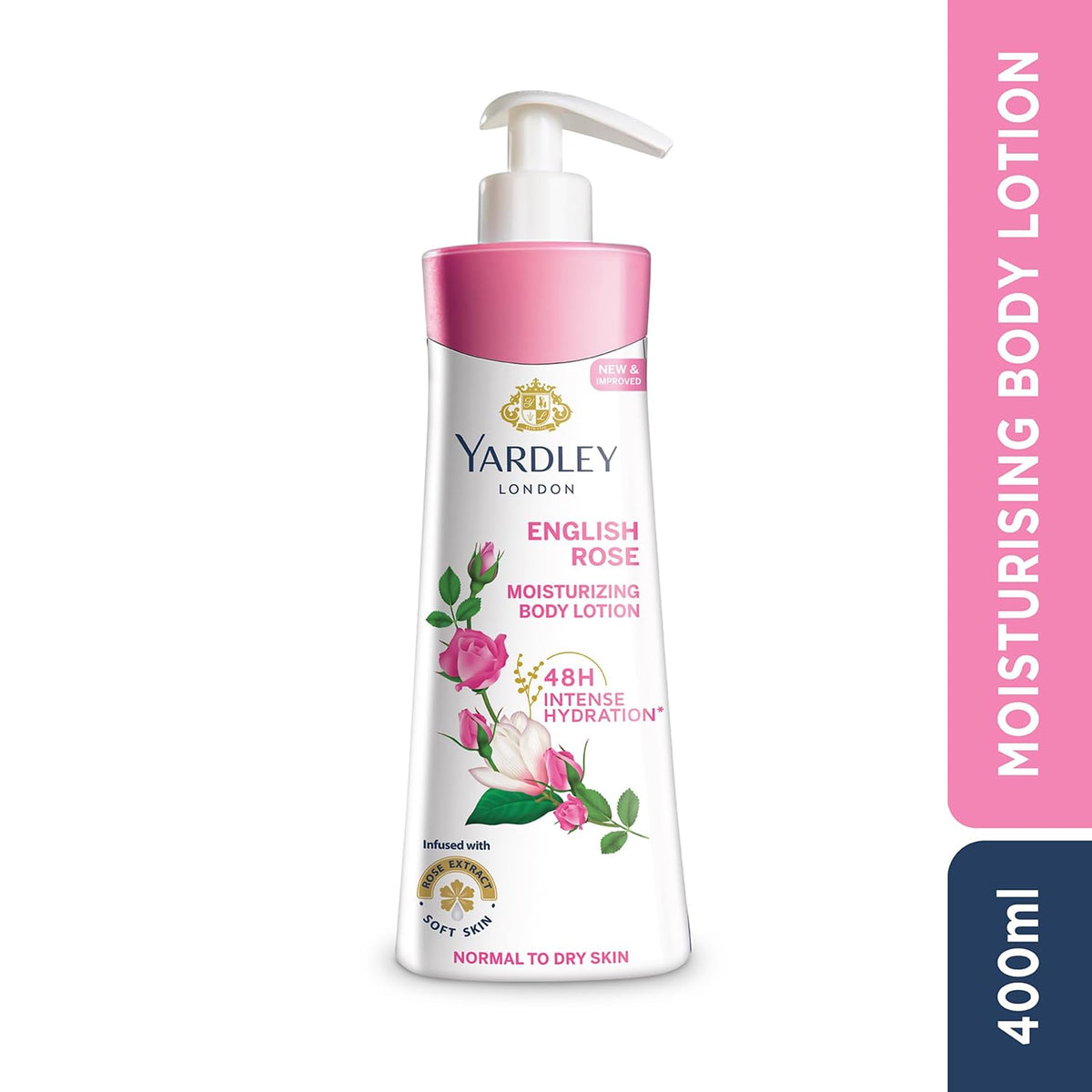 Yardley English Rose back label with ingredients and usage information benefit