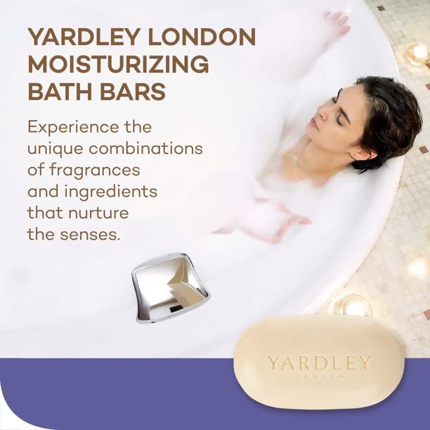 Close-up of Yardley soap texture showing real oils and soft moisturizing lather