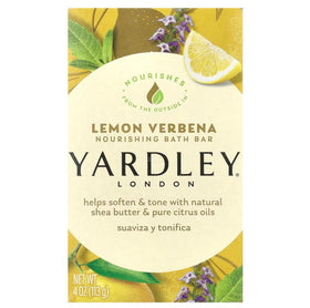 Yardley Lemon Verbena label and ingredients panel emphasizing paraben-free formula