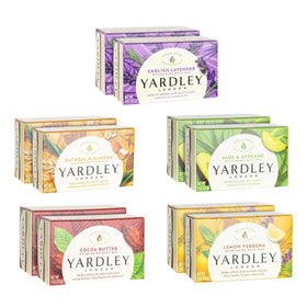 Yardley London front packaging showing ten soap bars and variety