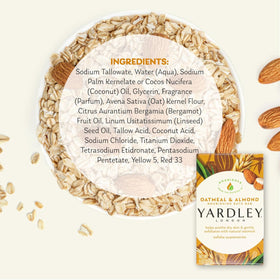 Yardley bar beside a ruler showing 4 oz size for lasting use