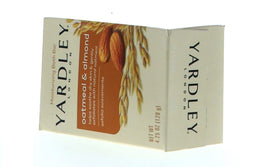 HARMONY Yardley soap beside ruler for scale showing convenient 4.25 oz bar size benefit