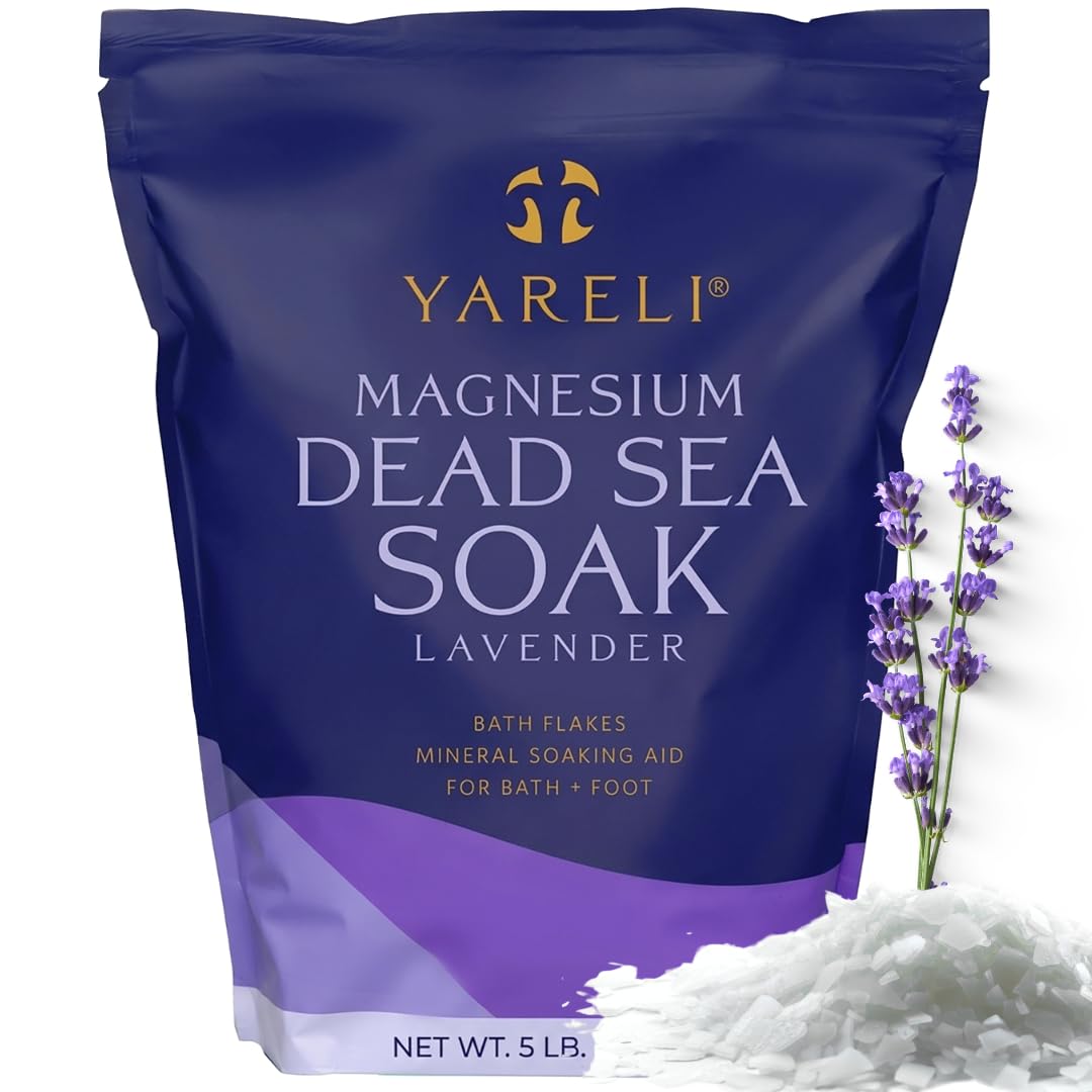 YARELI front packaging of Dead Sea magnesium flakes showing product and weight