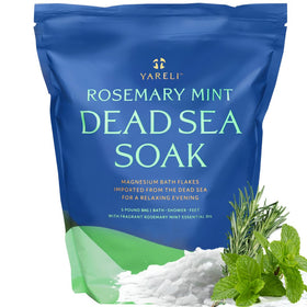 YARELI front packaging of 5 lb Dead Sea magnesium flakes showing brand and scent