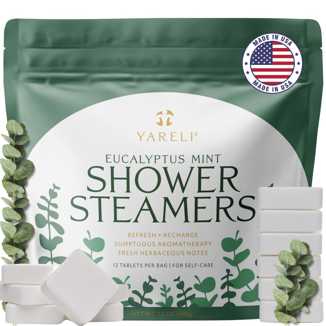 YARELI front packaging showing 12-pack and eucalyptus mint scent benefiting easy storage