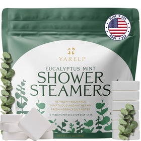 YARELI front packaging showing 12-pack and eucalyptus mint scent benefiting easy storage