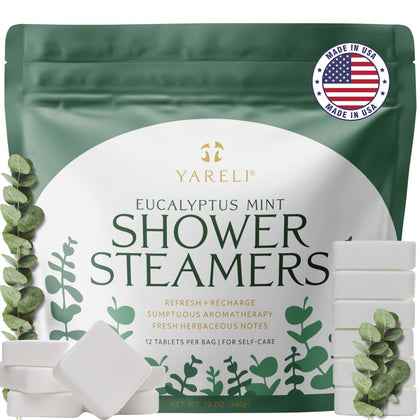 YARELI front packaging showing 12-pack and eucalyptus mint scent benefiting easy storage