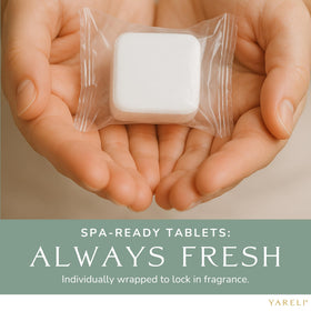 YARELI tablets packed in a travel bag showing portability and on-the-go aromatherapy benefit