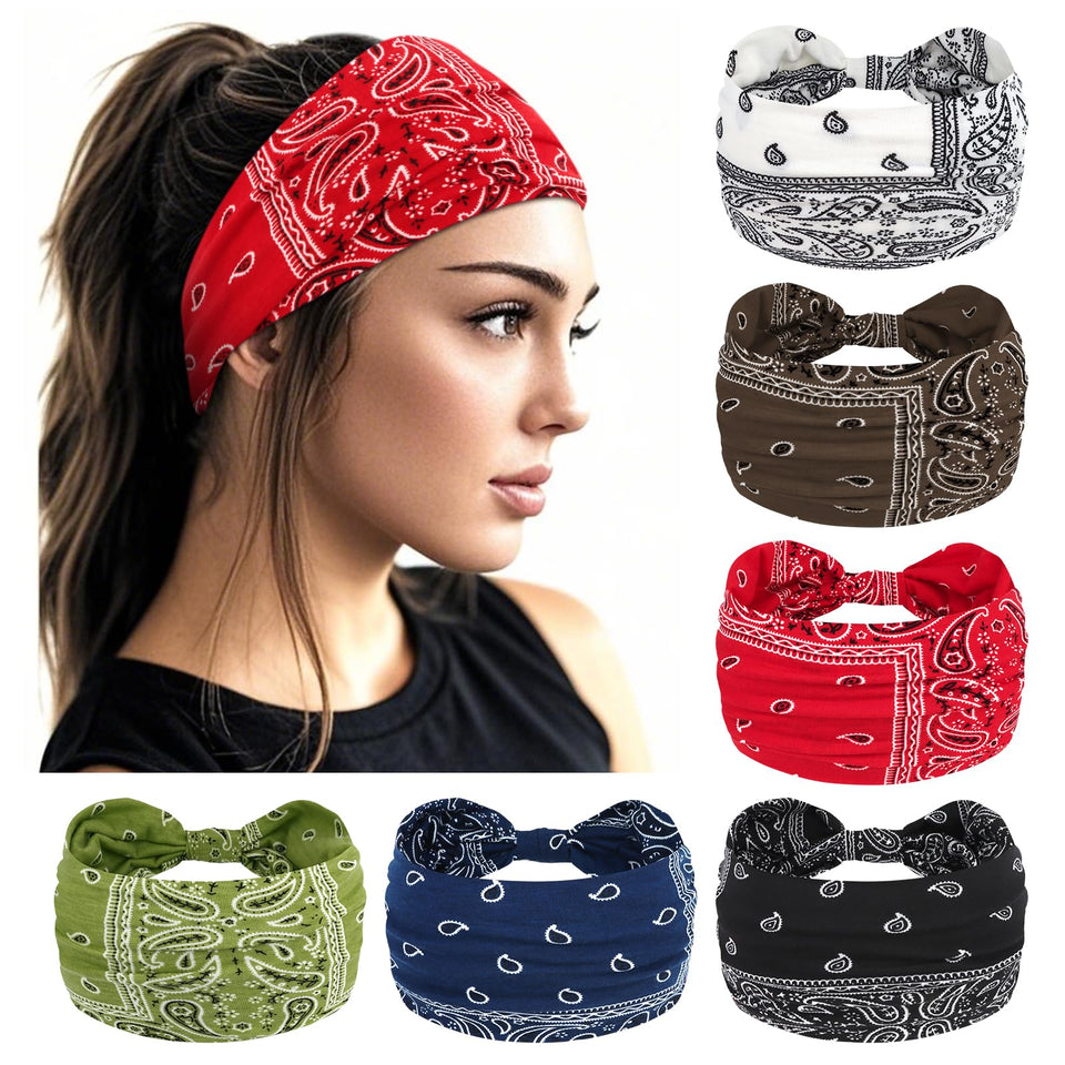 YARIEW front view of six-pack headbands showing colors and packaging for easy selection