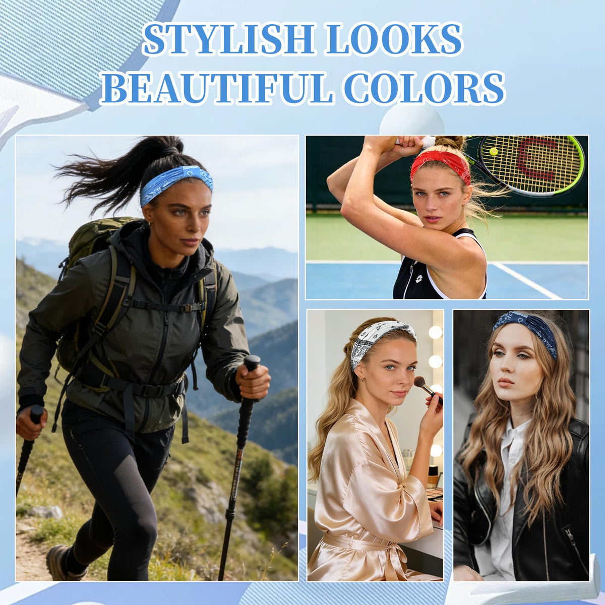 YARIEW headband against ruler shows wide coverage and hairstyle protection benefit