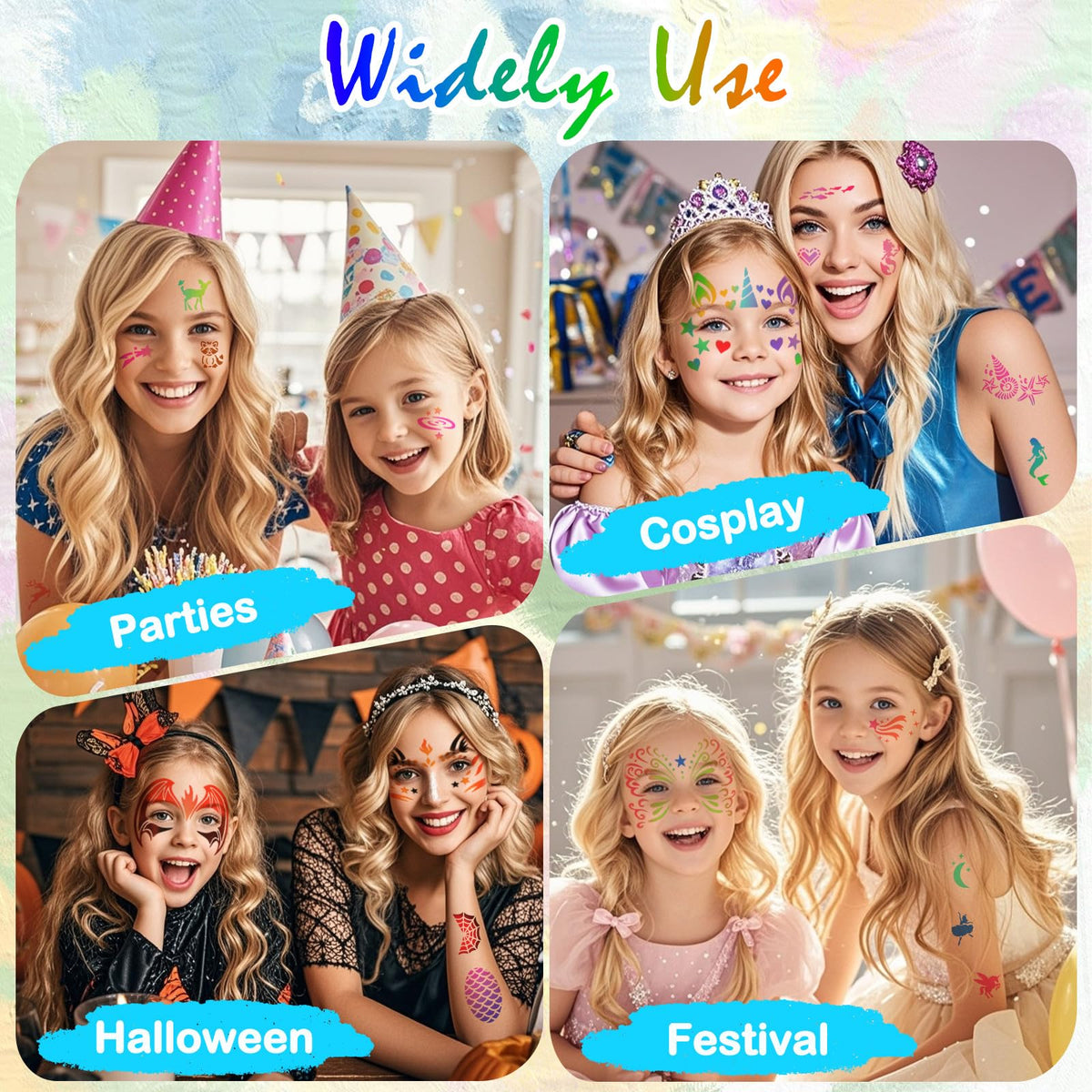 Yazhiji on child face in use showing neat application and festival-ready look