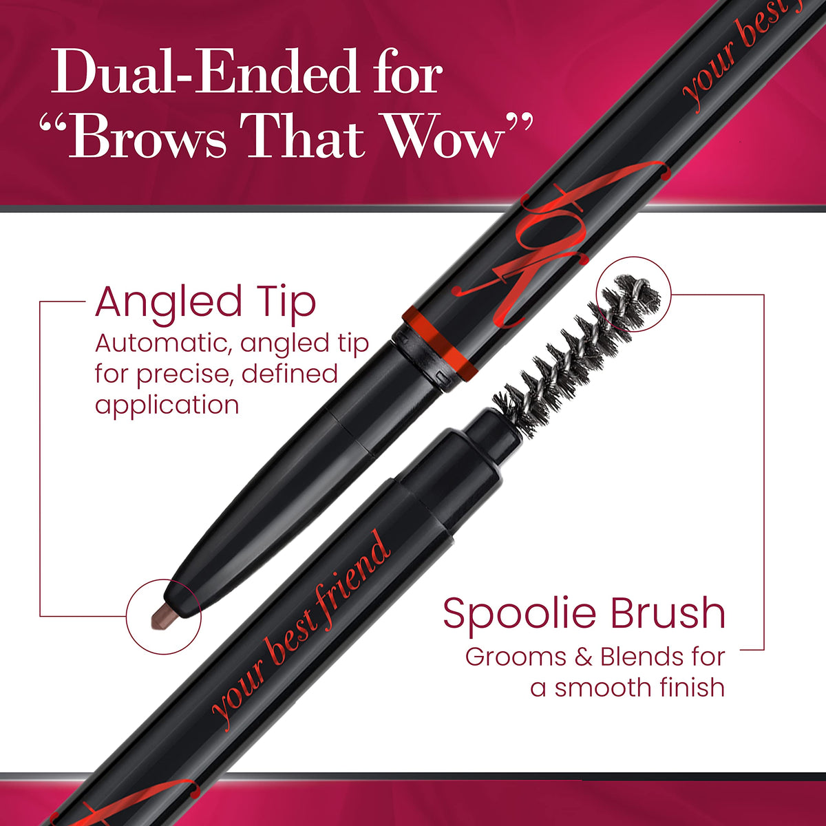ybf spoolie brush detail demonstrating blending for natural brows