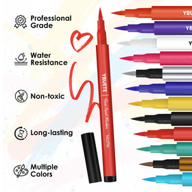 YBUETE swatches of matte and metallic shades showing vibrant true-to-color payoff