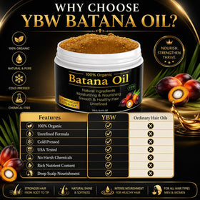 YBW Batana before and after hair showing improved smoothness