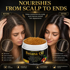 YBW Batana jar label close-up highlighting natural ingredients