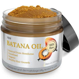 YBW Batana oil jar front view showing paste and natural packaging benefit hydration