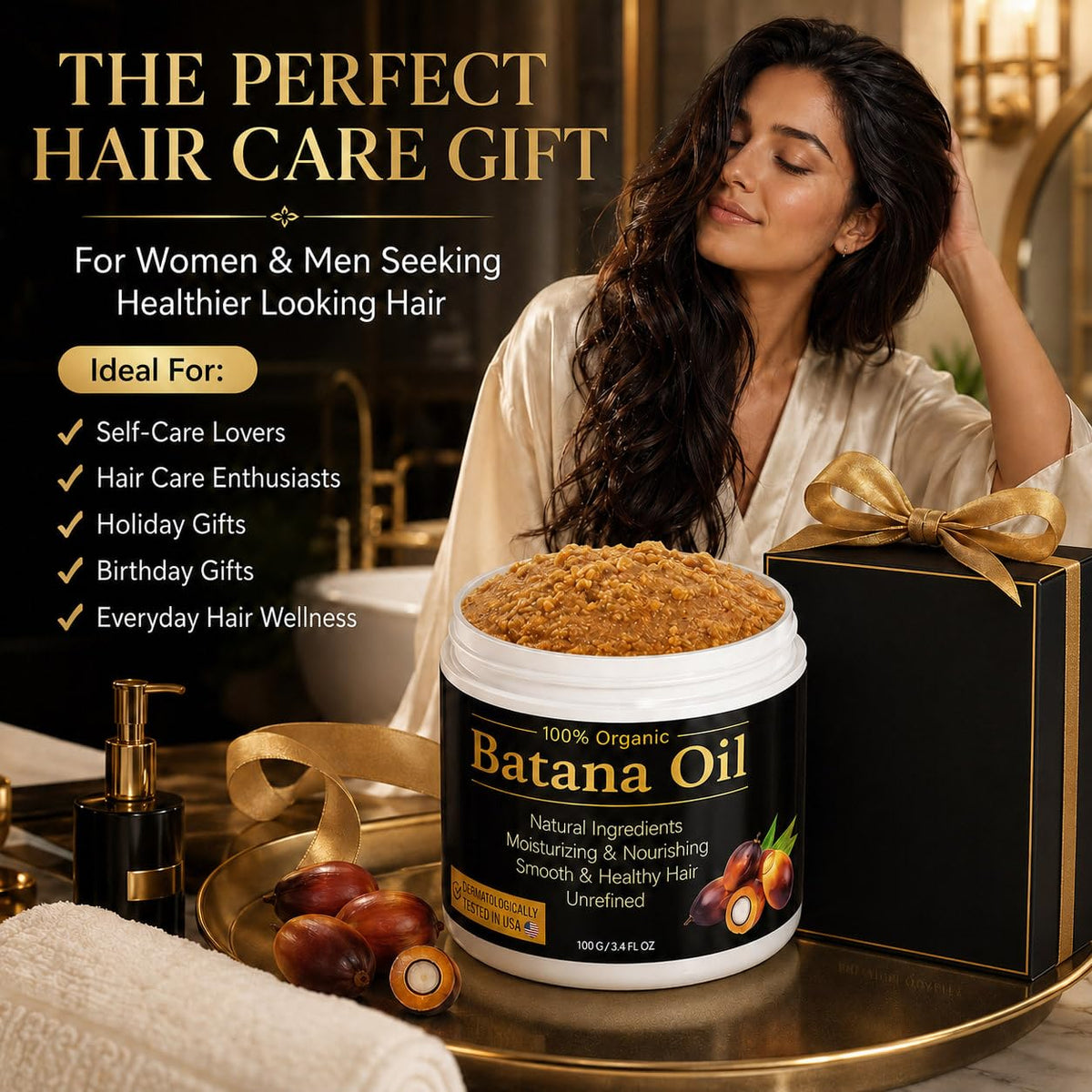 YBW Batana applied to scalp demonstrating targeted smoothing
