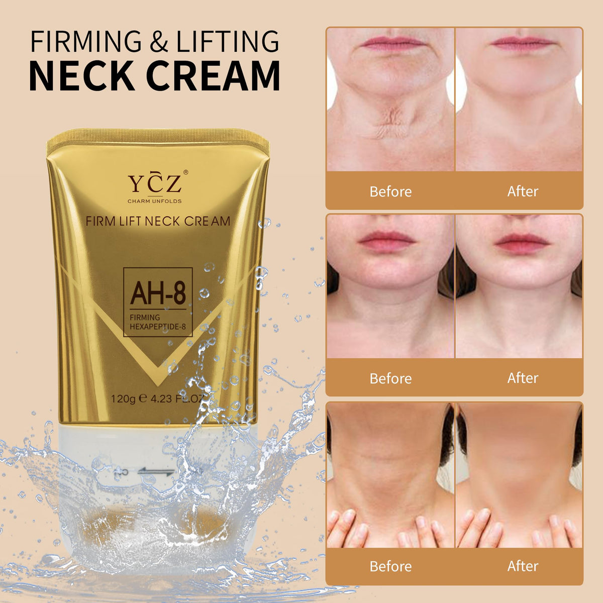 Ycz AH-8 stainless steel roller close-up providing a cooling massage benefit