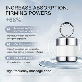 Ycz applying to under eye demonstrating massaging motion to reduce puffiness