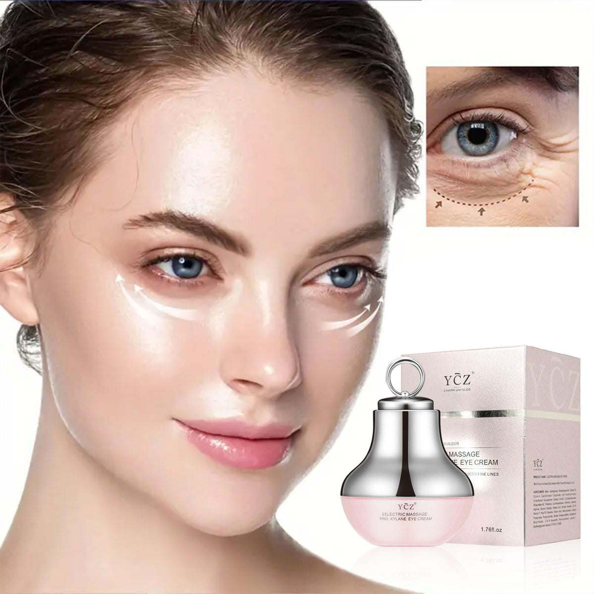 Ycz travel ready shot showing compact eye cream for on‑the‑go care
