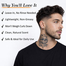 Before and after on curly hair using YEALIR showing reduced frizz and definition