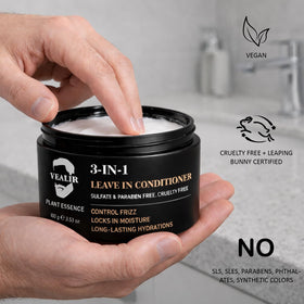 Close-up of YEALIR label ingredients list emphasizing clean, paraben-free formula