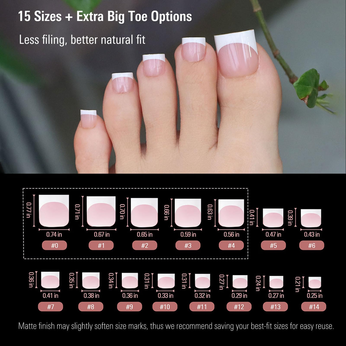YeeLam organized size layout with 15 sizes for easy selection