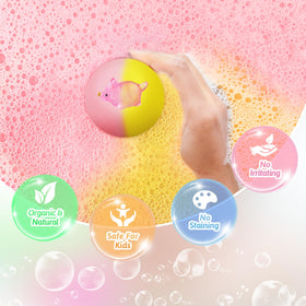 Yekery bath bomb fizzing and coloring bathtub water for playful sensory fun