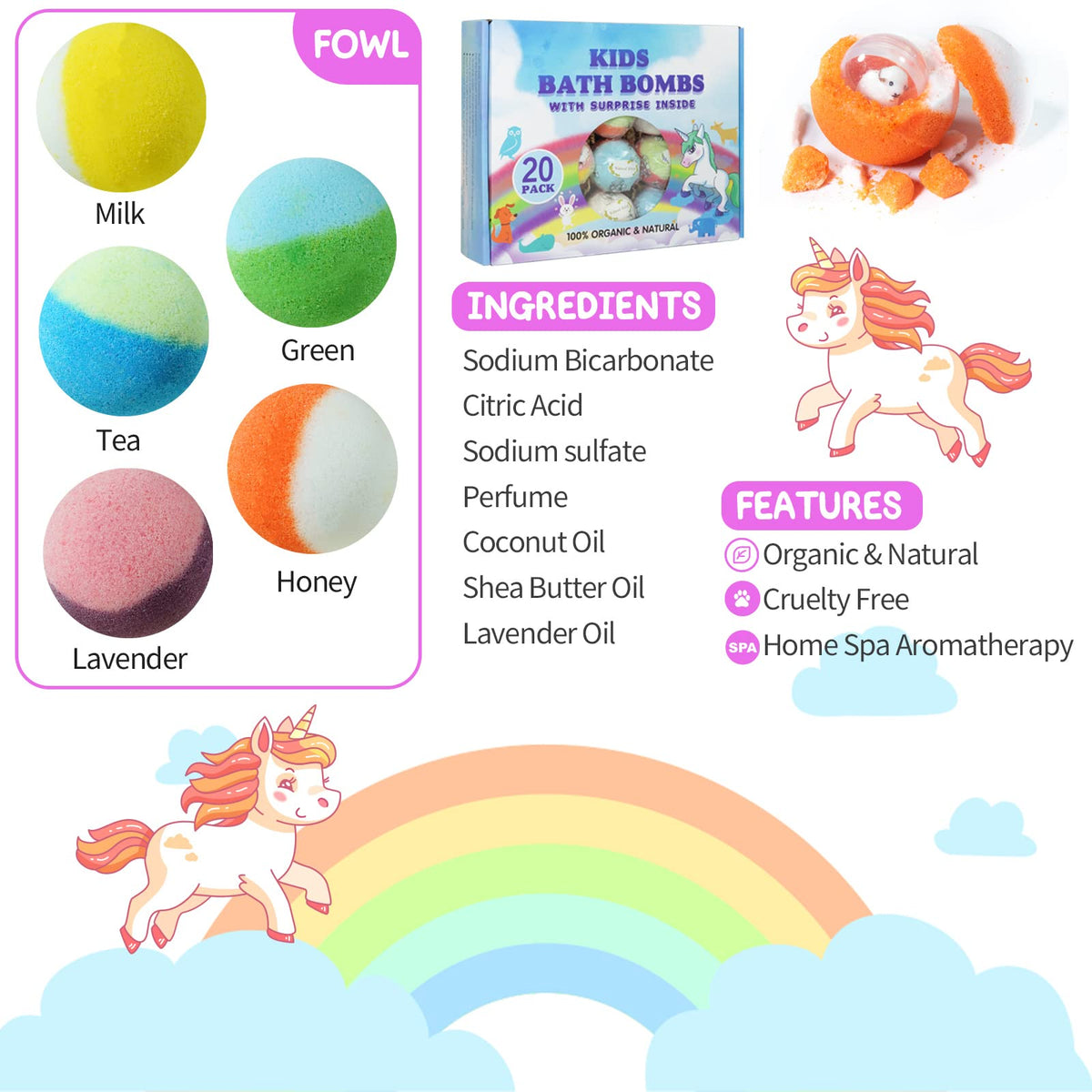 Yekery bath bomb fizzing in tub creating color and scent for engaging bath time