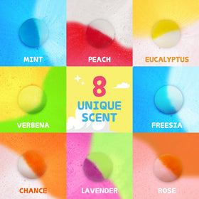 Yekery close-up texture of fizzing sphere showing gentle ingredients and smooth dissolve