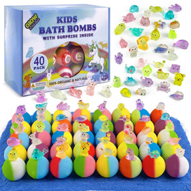 Yekery front packaging showing 40 colorful bath bombs and gift-ready box