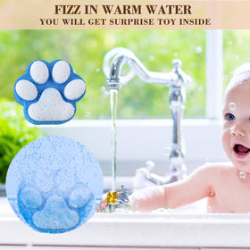 Yekery bath bomb beside coin scale highlighting compact kid-friendly size