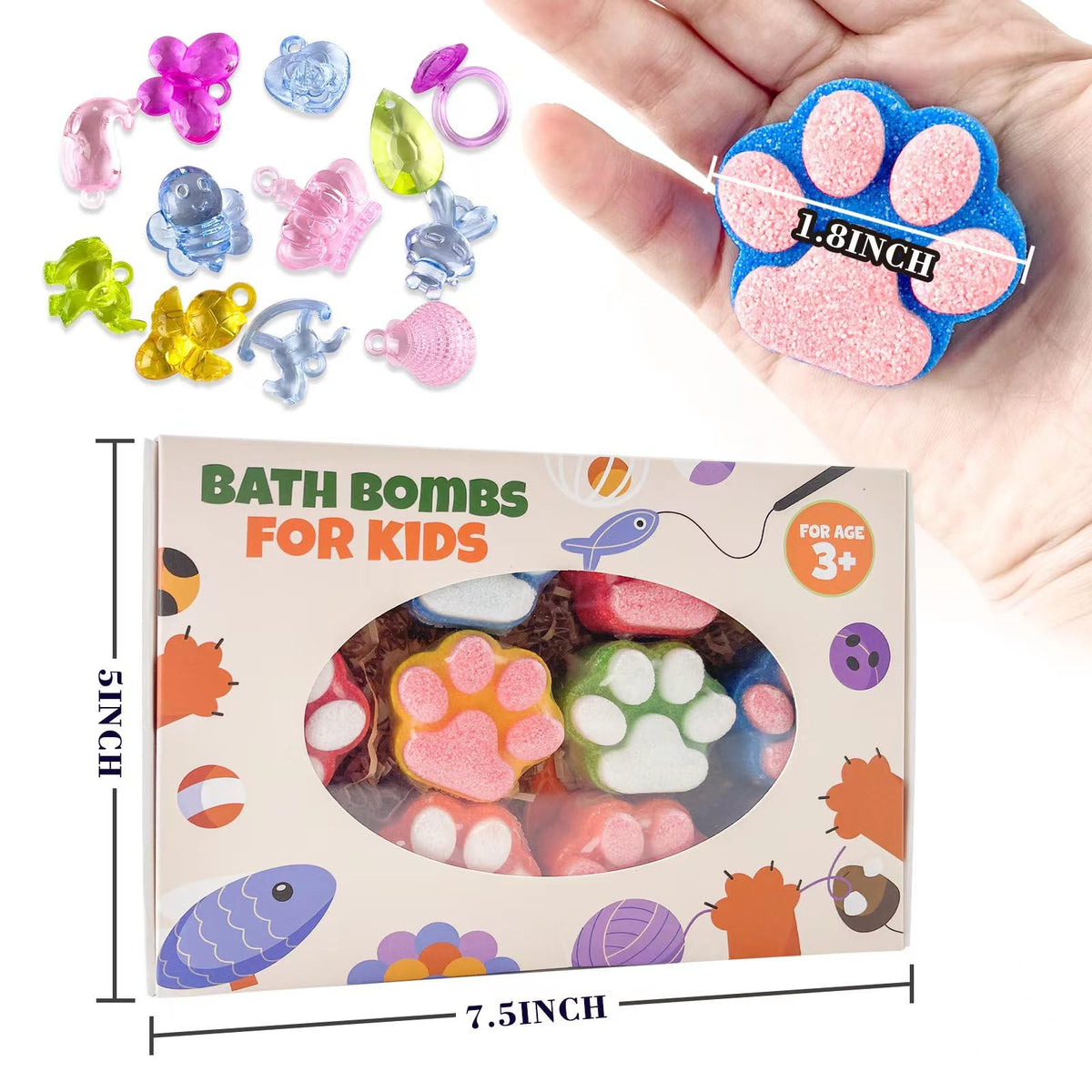 Yekery tiny surprise toy revealed from inside a dissolved bath bomb