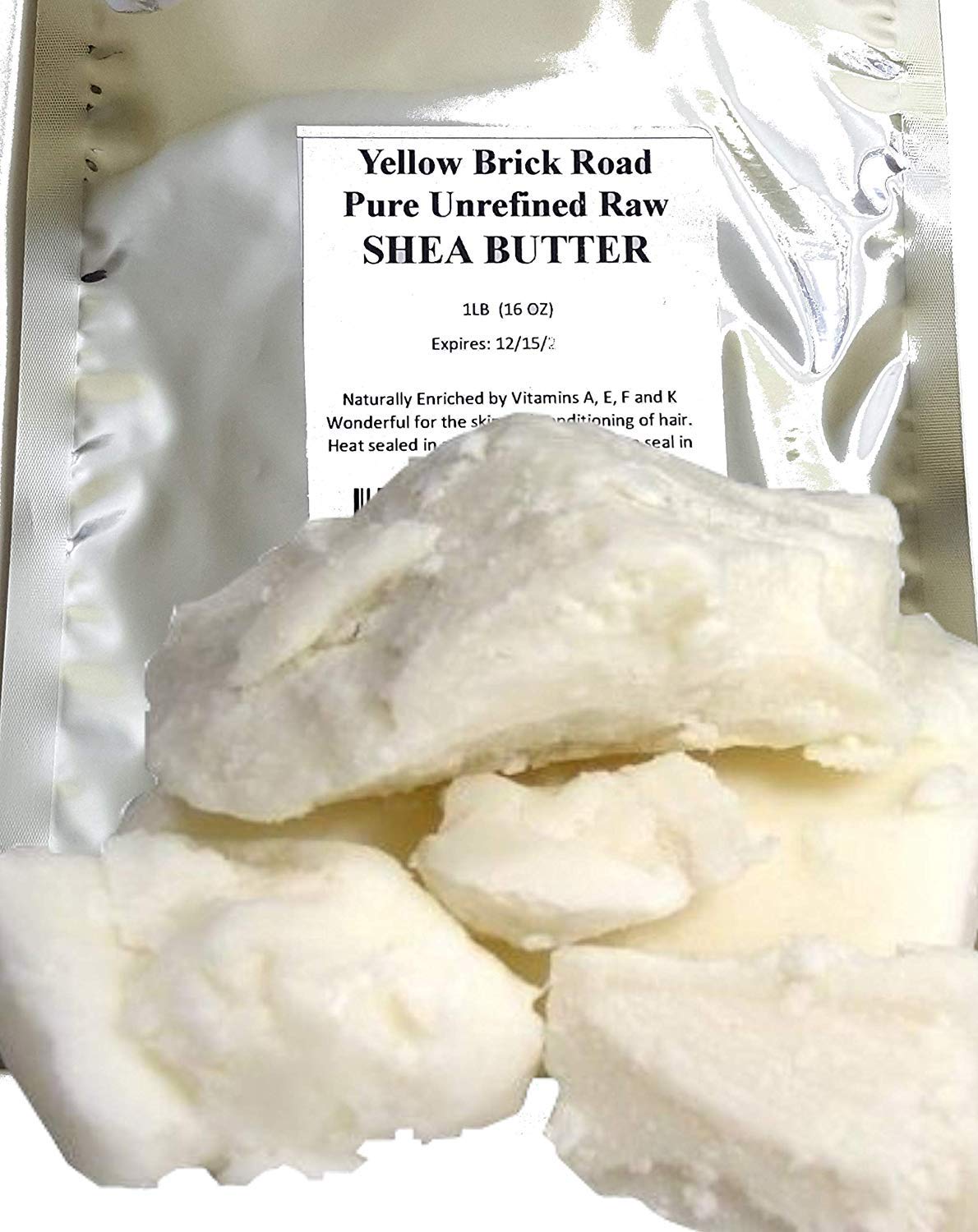 Yellow Brick Road front pouch showing label and one-pound packaging, natural ingredient benefit