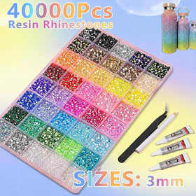 Yenamo close-up of 3mm jelly rhinestones texture highlighting glittering facets