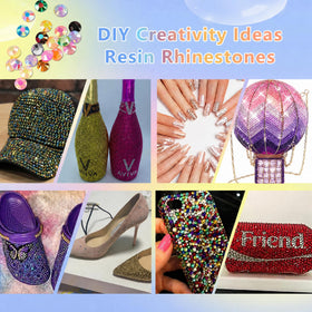 Yenamo rhinestones next to coin to show size and scale for accurate planning