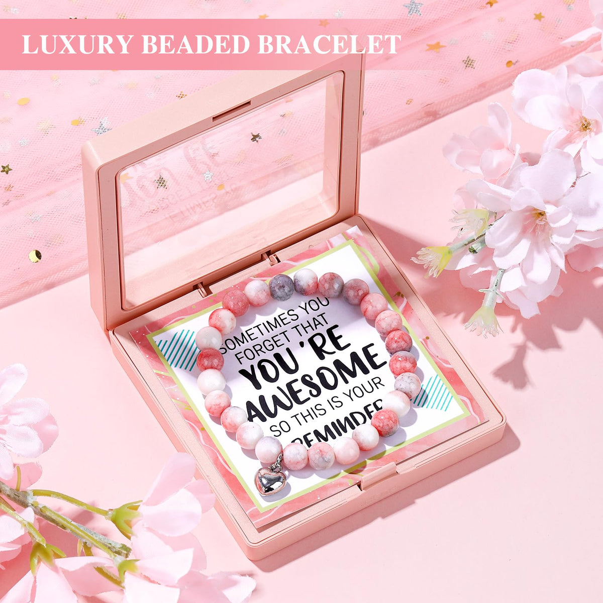 YENCHORN natural stone bracelet close-up adding stylish keepsake charm