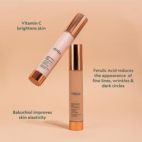 YENSA before and after on face demonstrating blur and evening effect