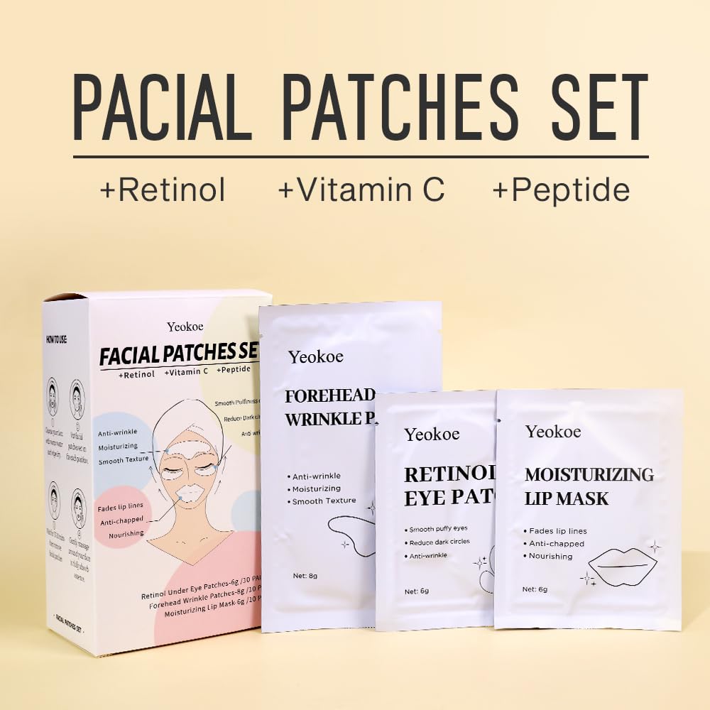 Yeokoe forehead patch texture detail highlighting peptides and vitamin C benefits